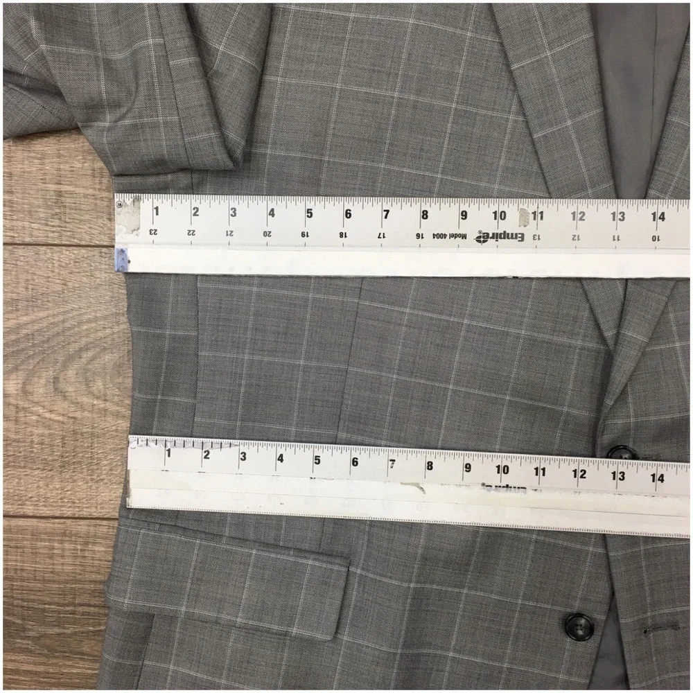 STAFFORD Men Wool Blazer Sport Coat Casual Jacket Size 52L Classic‎ Gray Suit